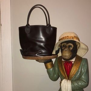 Longchamp Pebble Leather Dome Handbag